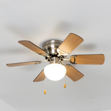 ZEVENTI - Stropní ventilátor GALDANA 1xE27/60W/230V hnědá/béžová