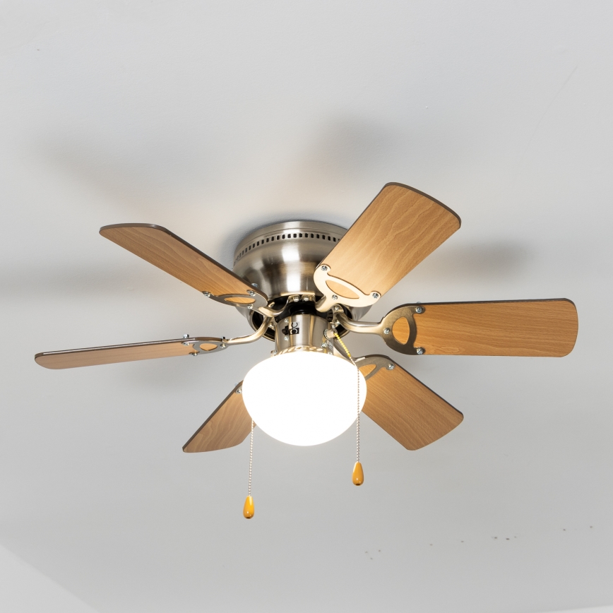 ZEVENTI - Stropní ventilátor GALDANA 1xE27/60W/230V hnědá/béžová