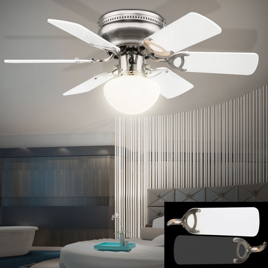 ZEVENTI - Stropní ventilátor GALDANA 1xE27/60W/230V šedá/bílá