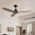 ZEVENTI - Stropní ventilátor LAURIA Wi-Fi Tuya černá/dub + dálkové ovládání