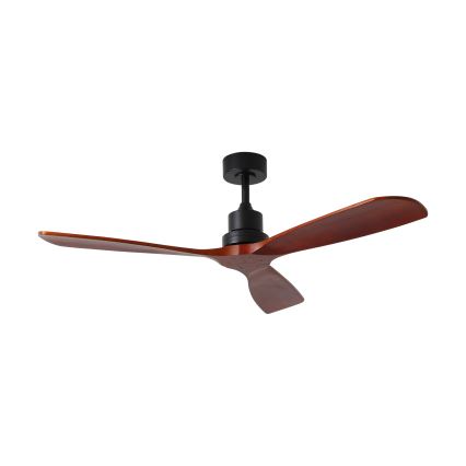 ZEVENTI - Stropní ventilátor LIONI Wi-Fi Tuya černá/dub + dálkové ovládání