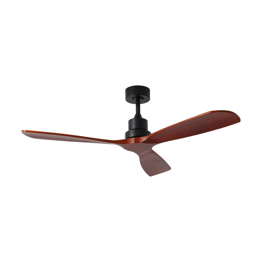 ZEVENTI - Stropní ventilátor LIONI Wi-Fi Tuya černá/dub + dálkové ovládání
