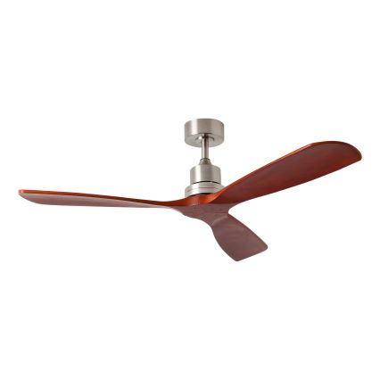ZEVENTI - Stropní ventilátor LIONI Wi-Fi Tuya matný chrom/dub + dálkové ovládání