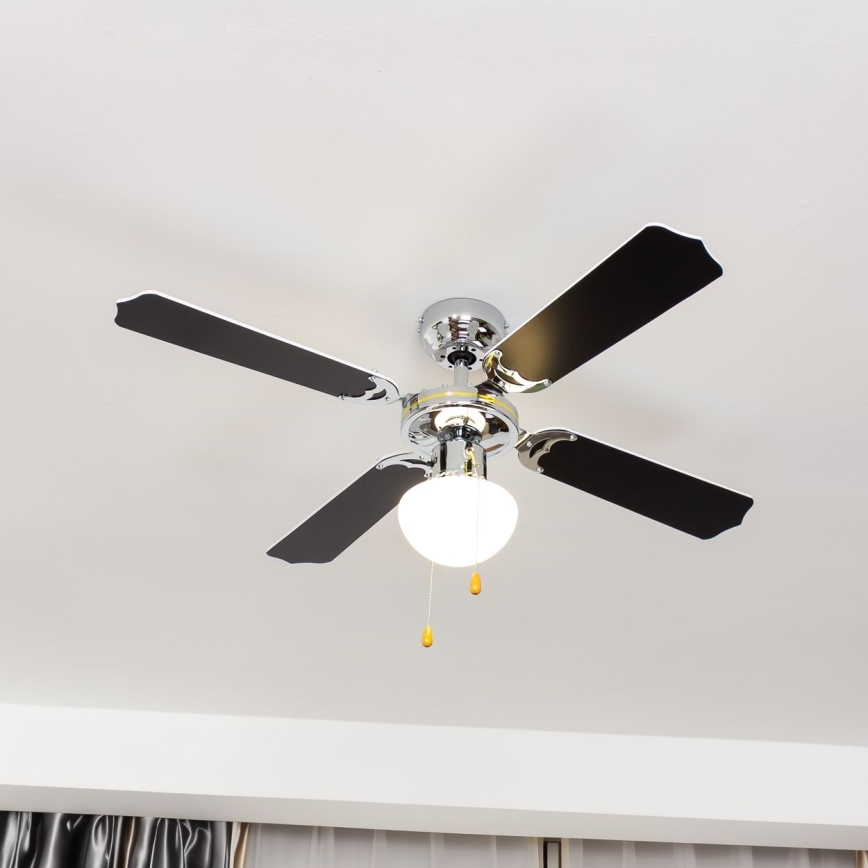 ZEVENTI - Stropní ventilátor NAVAGIO 1xE27/60W/230V černá/bílá