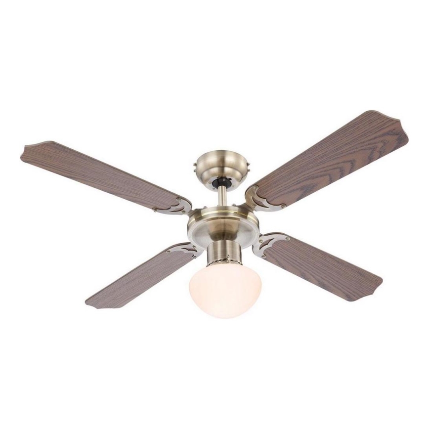 ZEVENTI - Stropní ventilátor NAVAGIO 1xE27/60W/230V hnědá