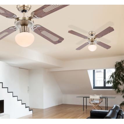 ZEVENTI - Stropní ventilátor NAVAGIO 1xE27/60W/230V hnědá
