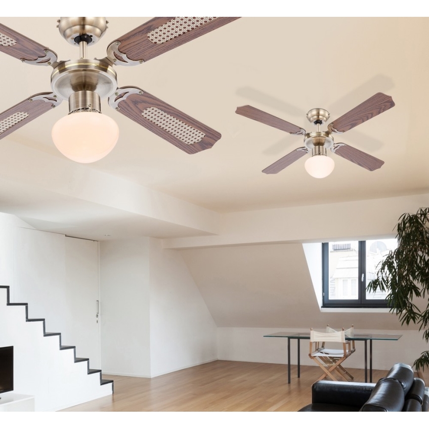 ZEVENTI - Stropní ventilátor NAVAGIO 1xE27/60W/230V hnědá
