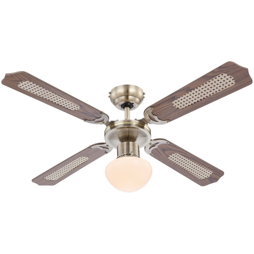 ZEVENTI - Stropní ventilátor NAVAGIO 1xE27/60W/230V hnědá