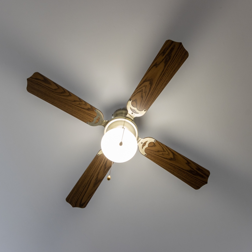 ZEVENTI - Stropní ventilátor NAVAGIO 1xE27/60W/230V hnědá