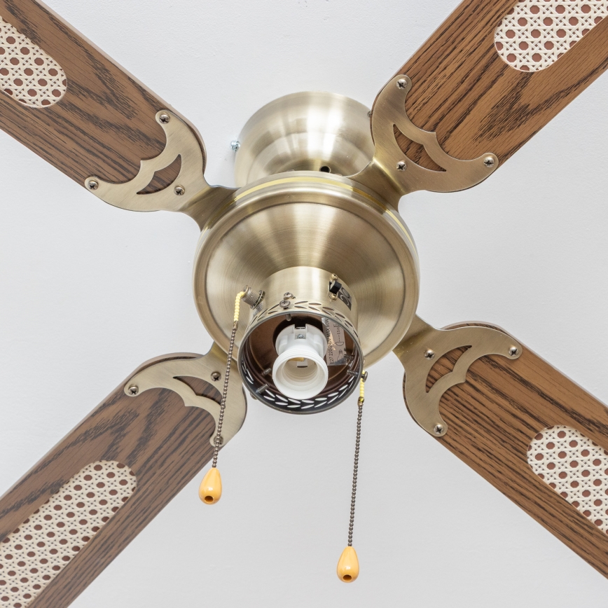 ZEVENTI - Stropní ventilátor NAVAGIO 1xE27/60W/230V hnědá