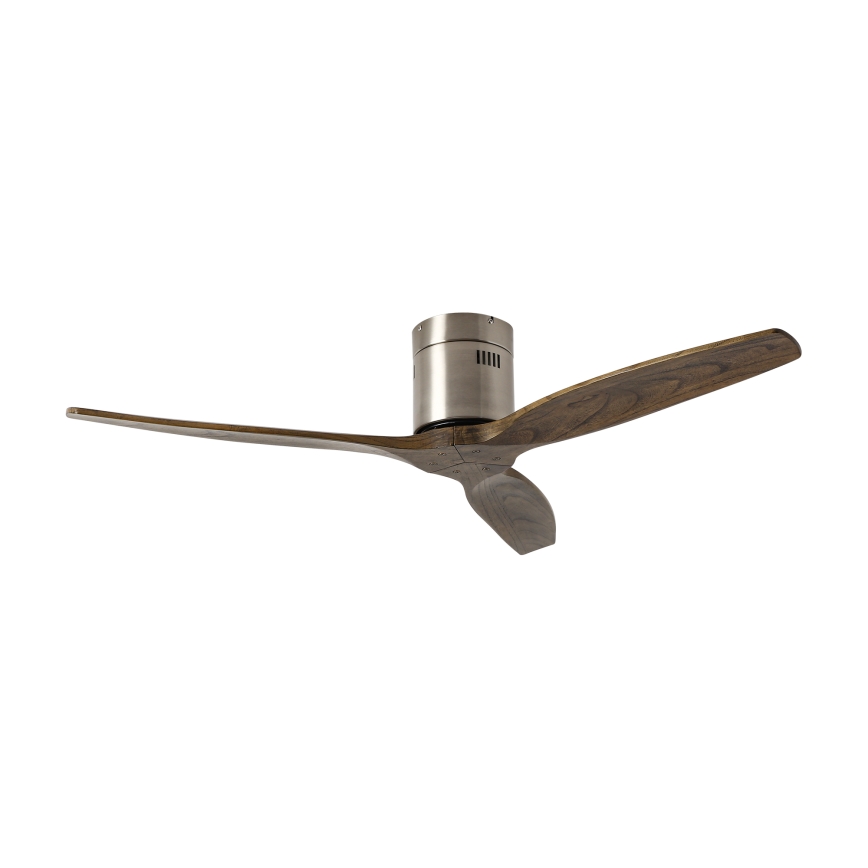 ZEVENTI - Stropní ventilátor SPELLO Wi-Fi Tuya matný chrom/dub + dálkové ovládání