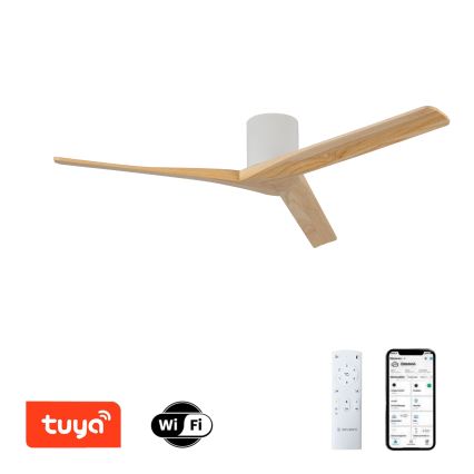 ZEVENTI - Stropní ventilátor VELLON Wi-Fi Tuya bílá/pavlovnie + dálkové ovládání