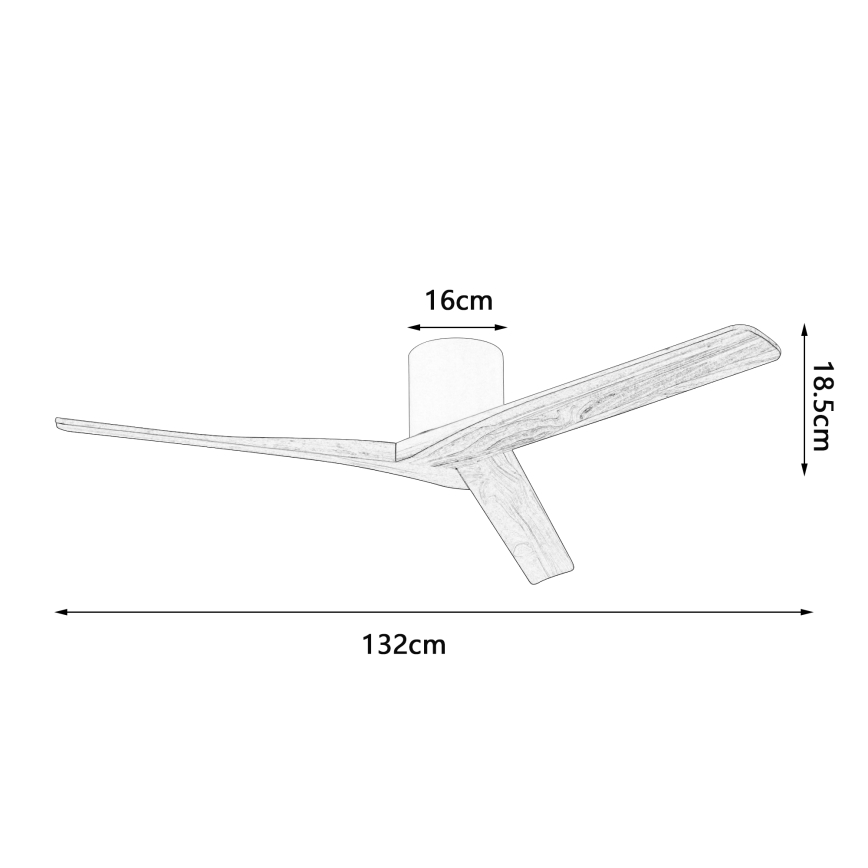 ZEVENTI - Stropní ventilátor VELLON Wi-Fi Tuya černá/ořech + dálkové ovládání