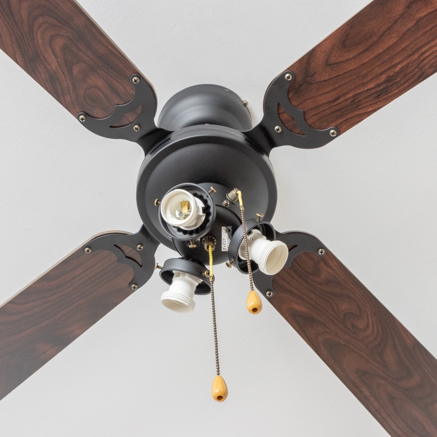 ZEVENTI - Stropní ventilátor ZURRIOLA 3xE27/60W/230V hnědá