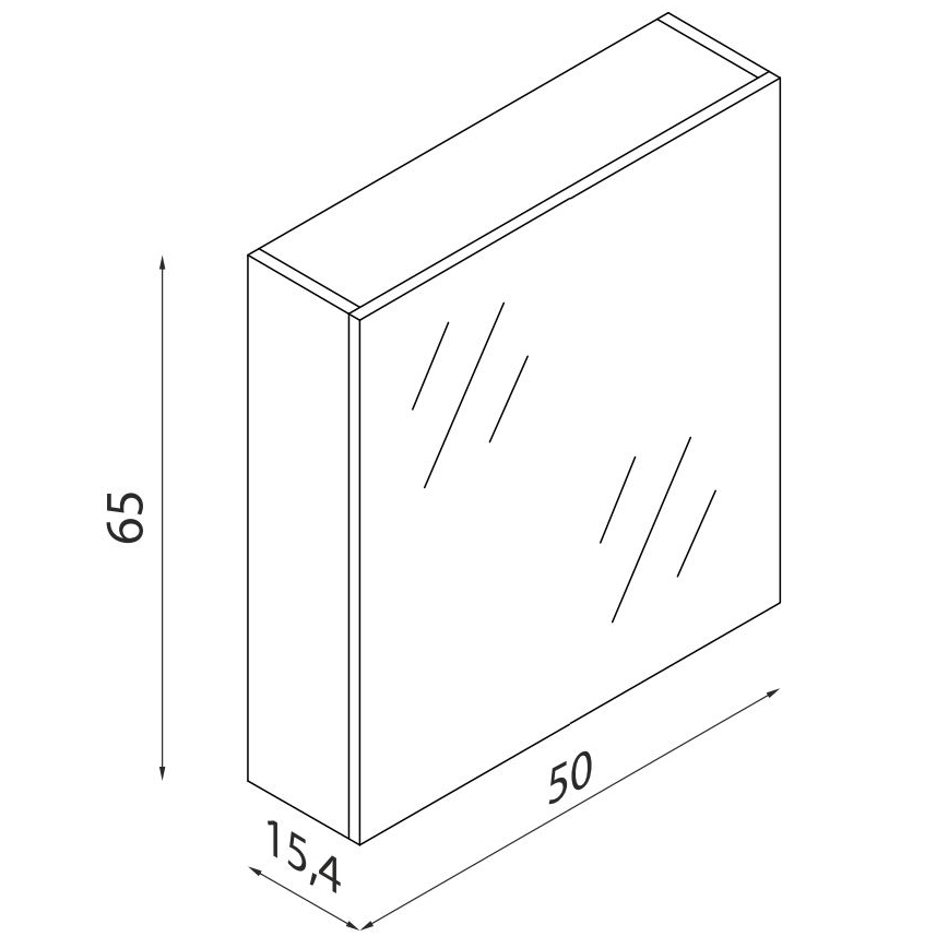 Zrcadlová koupelnová skříňka KENWOOD 65x50 cm černá