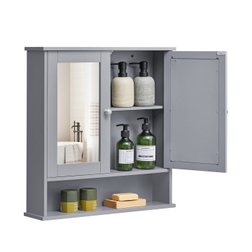 Zrcadlová koupelnová skříňka ZARA 58,5x56,5 cm šedá