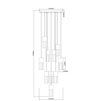 Zuma Line - LED Lustr na lanku LED/50W/230V zlatá