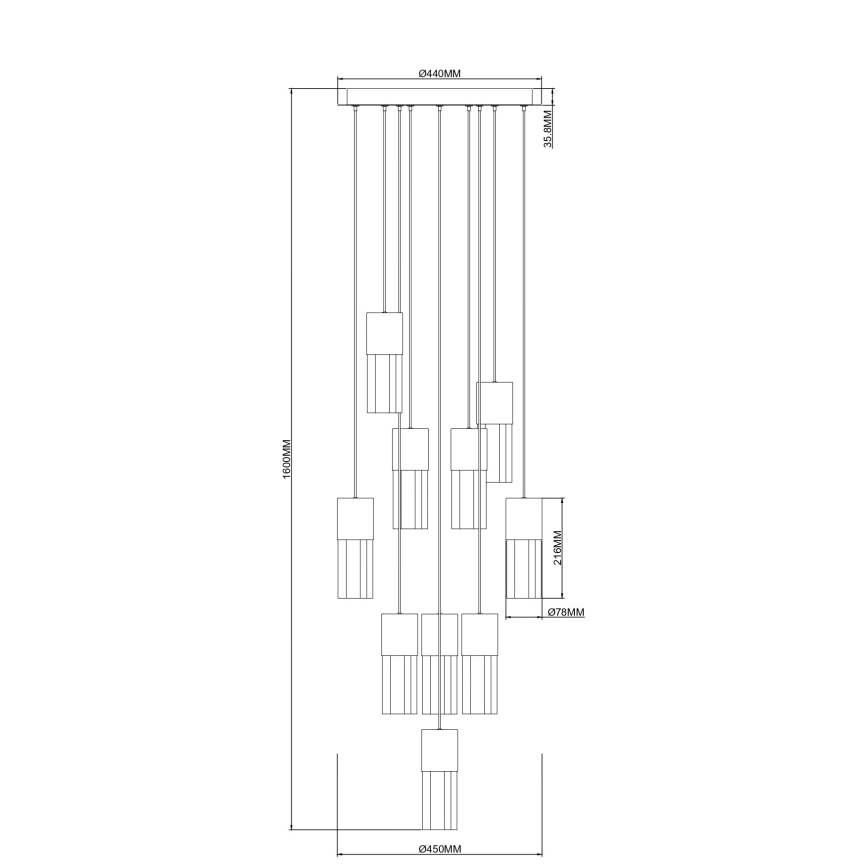 Zuma Line - LED Lustr na lanku LED/50W/230V zlatá