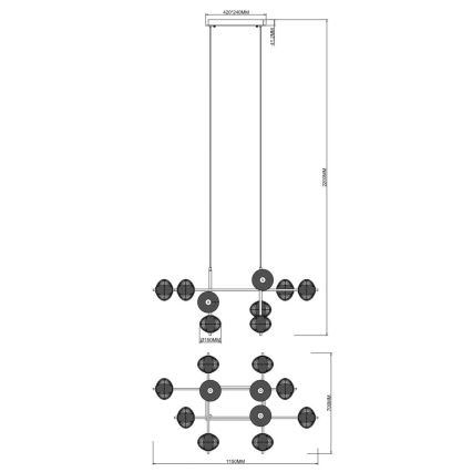 Zuma Line - LED Lustr na lanku LED/63W/230V zlatá