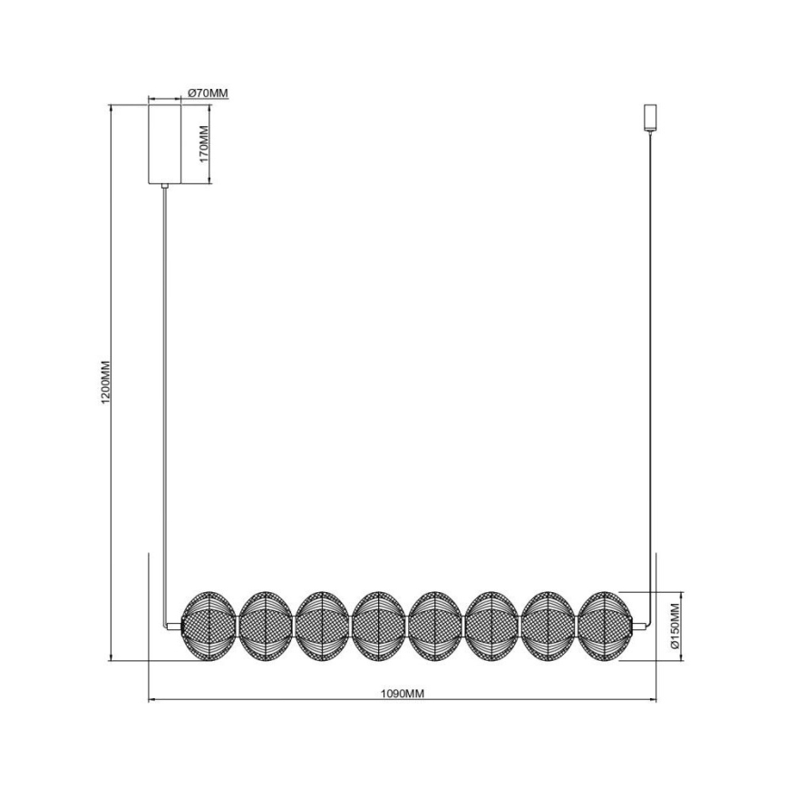 Zuma Line - LED Lustr na lanku LED/50W/230V zlatá