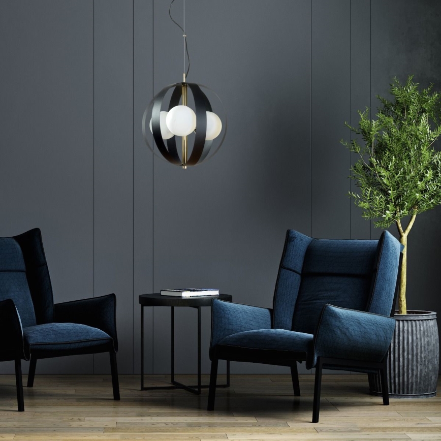 Zuma Line - Lustr na lanku 3xE14/40W/230V černá