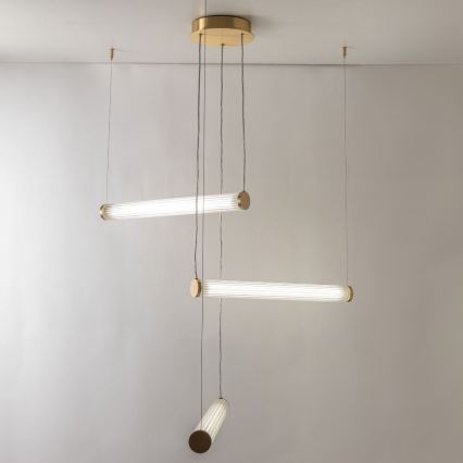 Zuma Line - LED Stmívatelný lustr na lanku LED/64W/230V 2700-6500K zlatá + dálkové ovládání