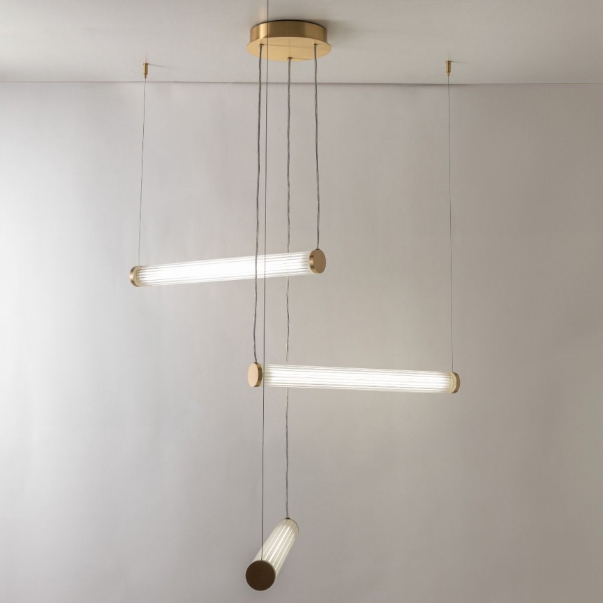 Zuma Line - LED Stmívatelný lustr na lanku LED/64W/230V 2700-6500K zlatá + dálkové ovládání