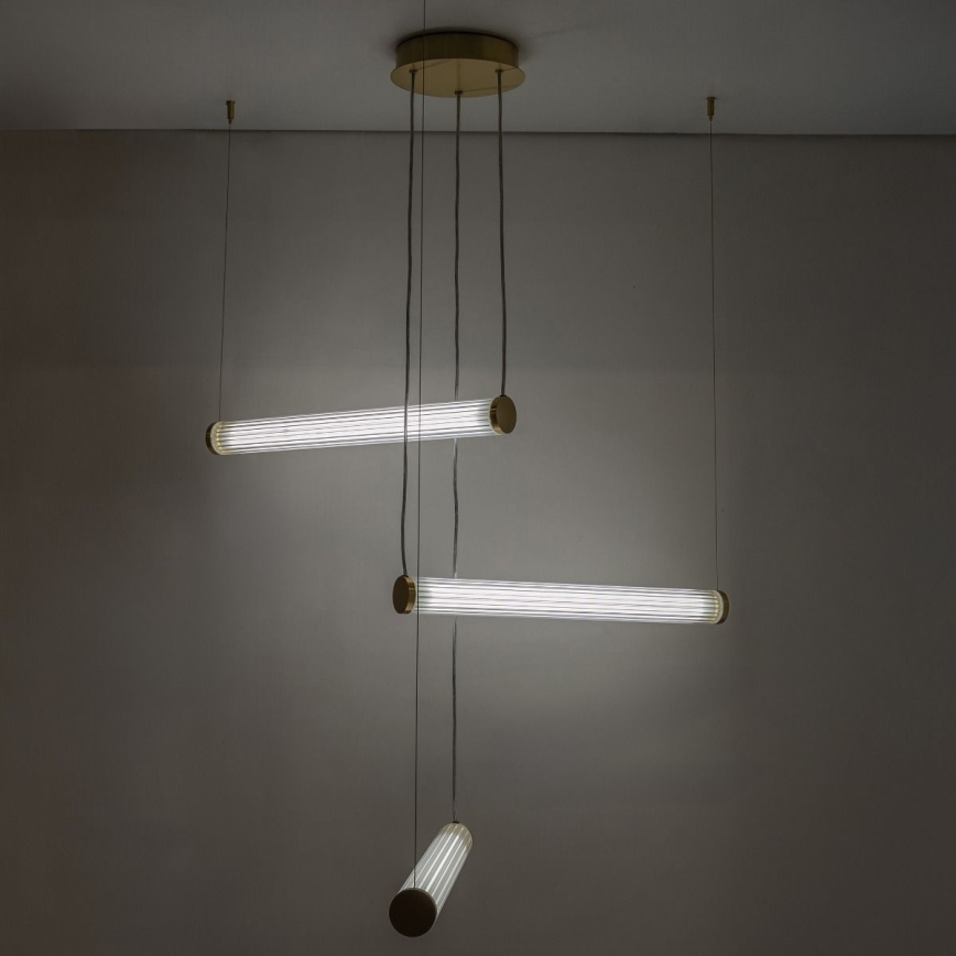 Zuma Line - LED Stmívatelný lustr na lanku LED/64W/230V 2700-6500K zlatá + dálkové ovládání