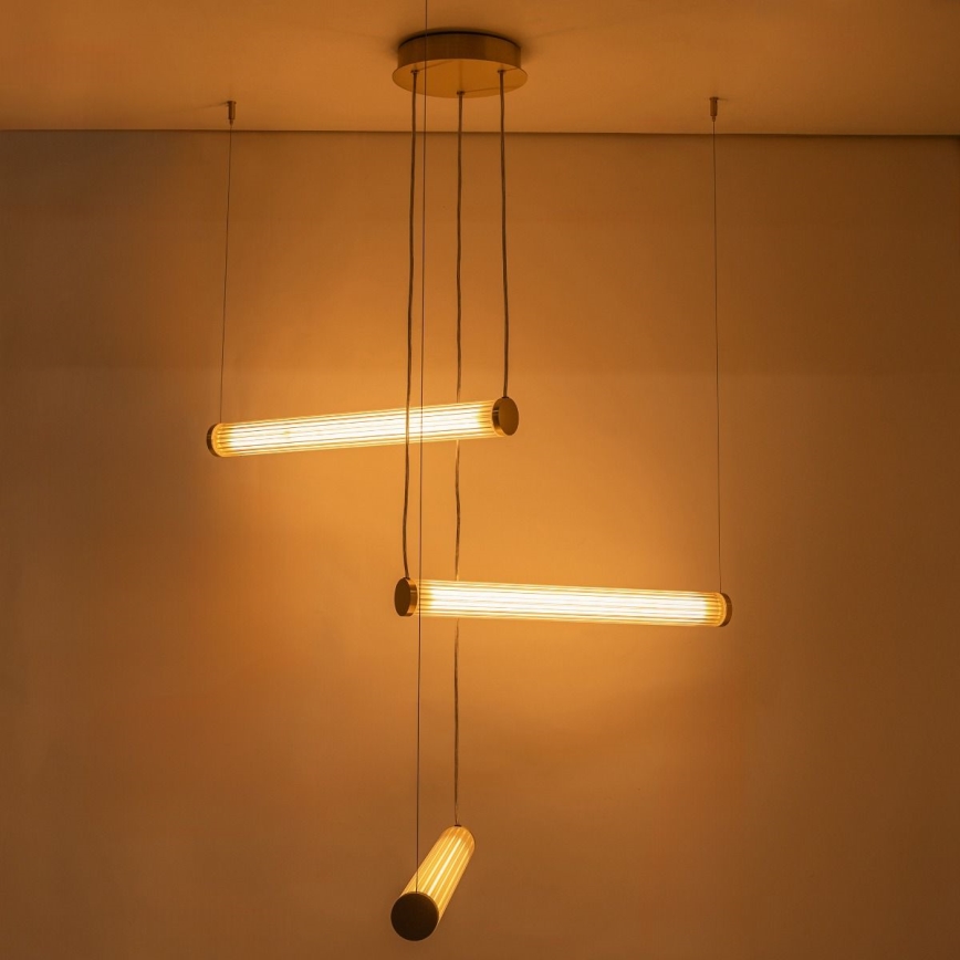 Zuma Line - LED Stmívatelný lustr na lanku LED/64W/230V 2700-6500K zlatá + dálkové ovládání