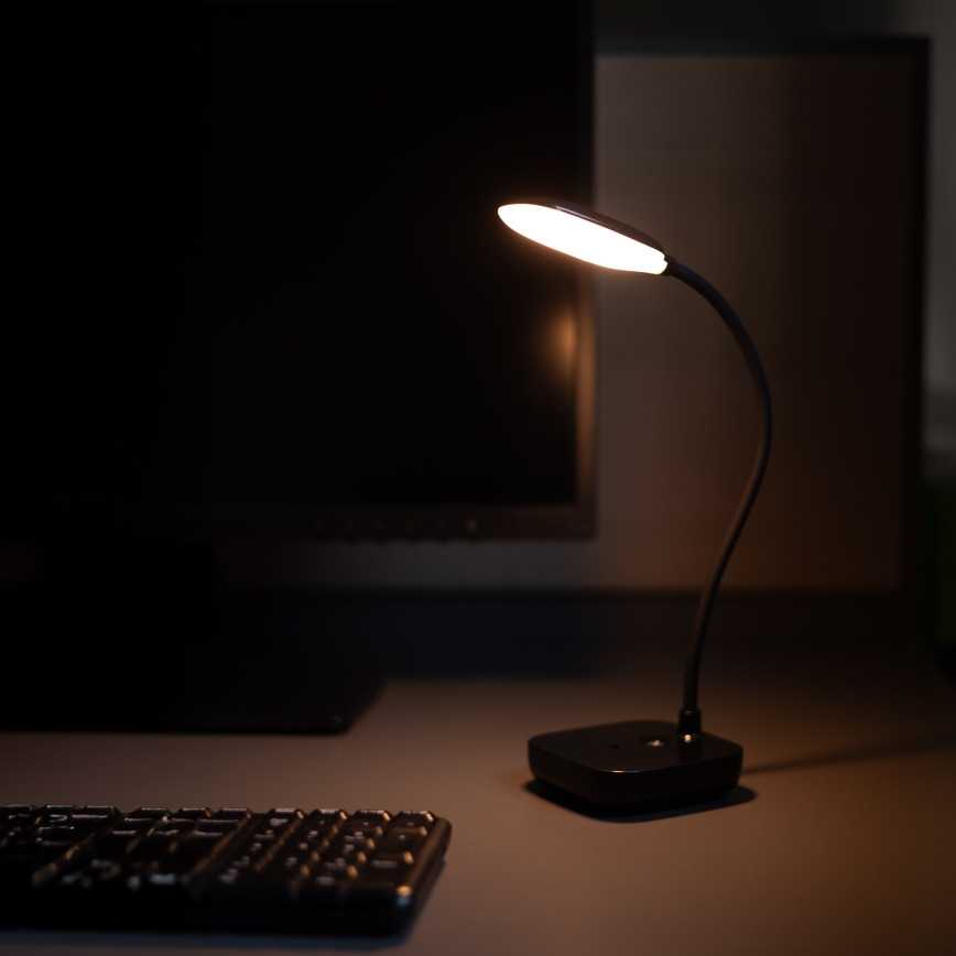 Zuma Line - LED Nabíjecí stolní lampa LED/7W/1200 mAh 3000/4500/6000K černá