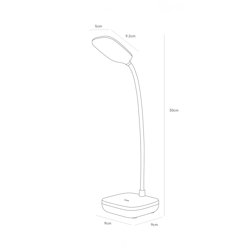 Zuma Line - LED Nabíjecí stolní lampa LED/7W/1200 mAh 3000/4500/6000K CRI 90 bílá