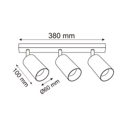 Zuma Line - Bodové svítidlo 3xGU10/50W/230V černá/šedá