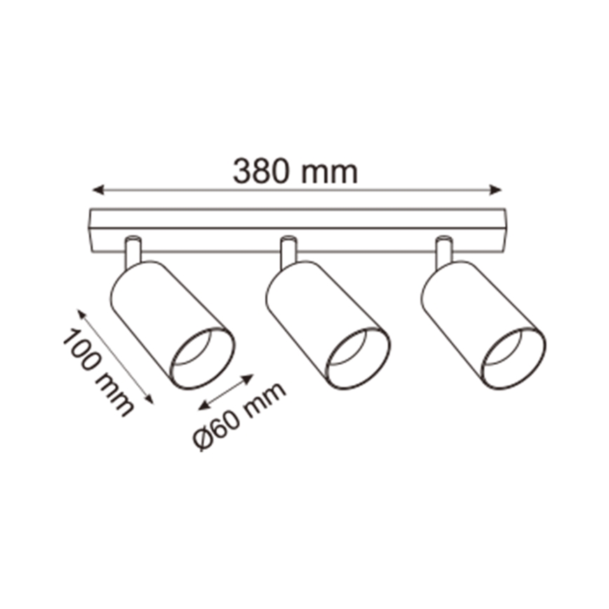 Zuma Line - Bodové svítidlo 3xGU10/50W/230V černá/šedá