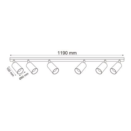Zuma Line - Bodové svítidlo 6xGU10/50W/230V černá/šedá
