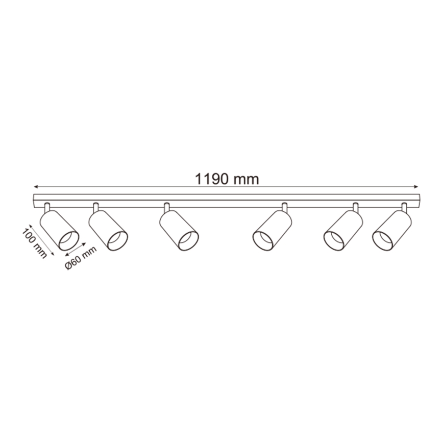 Zuma Line - Bodové svítidlo 6xGU10/50W/230V černá/šedá