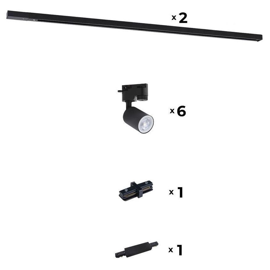 Zuma Line - Bodové svítidlo do lištového systému 6xGU10/10W/230V černá + lištové příslušenství