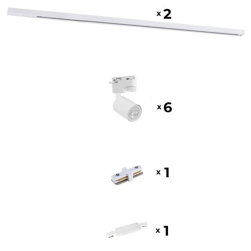 Zuma Line - Bodové svítidlo do lištového systému 6xGU10/10W/230V bílá + lištové příslušenství