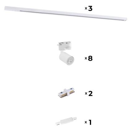 Zuma Line - Bodové svítidlo do lištového systému 8xGU10/10W/230V bílá + lištové příslušenství