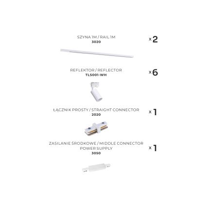 Zuma Line - Bodové svítidlo v lištovém systému 6xGU10/35W/230V bílá