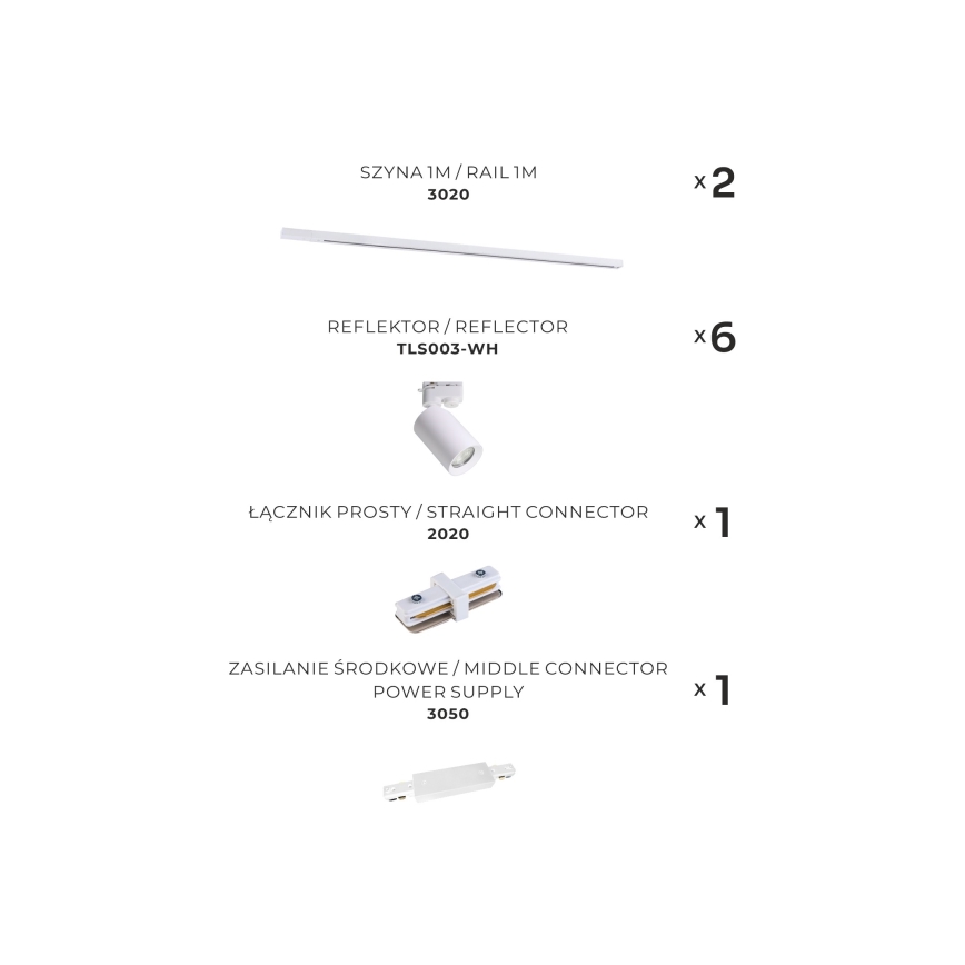 Zuma Line - Bodové svítidlo v lištovém systému 6xGU10/35W/230V bílá
