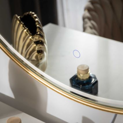 Zuma Line - LED Koupelnové nástěnné zrcadlo s podsvícením LED/36W/230V 3000/4000/6000K pr. 80 cm IP44 zlatá