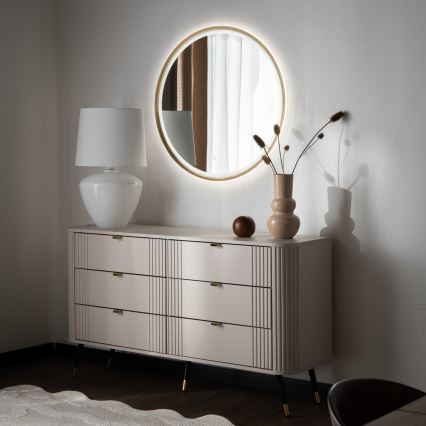 Zuma Line - LED Koupelnové nástěnné zrcadlo s podsvícením LED/36W/230V 3000/4000/6000K pr. 80 cm IP44 mosaz