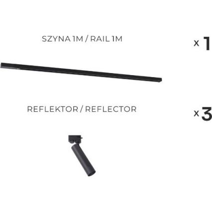 Zuma Line - Bodové svítidlo v lištovém systému 3xGU10/35W/230V černá