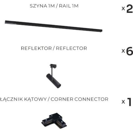 Zuma Line - Bodové svítidlo v lištovém systému 6xGU10/35W/230V černá