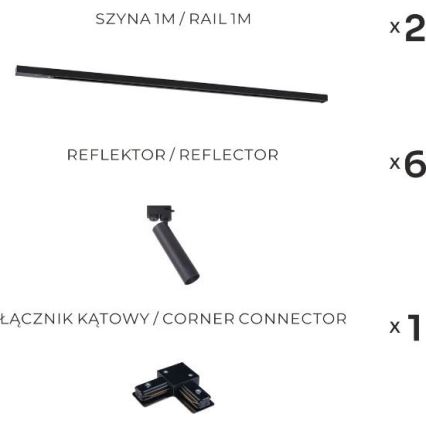 Zuma Line - Bodové svítidlo v lištovém systému 6xGU10/35W/230V černá