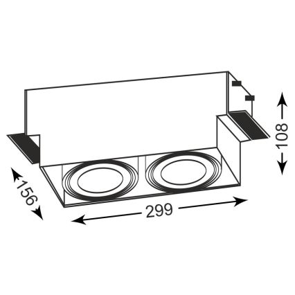 Zuma Line - Podhledové svítidlo 2xGU10-AR111/15W/230V bílá