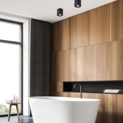 Zuma Line - LED RGBW Stmívatelné koupelnové bodové svítidlo 1xGU10/4,8W/230V IP44 černá + dálkové ovládání