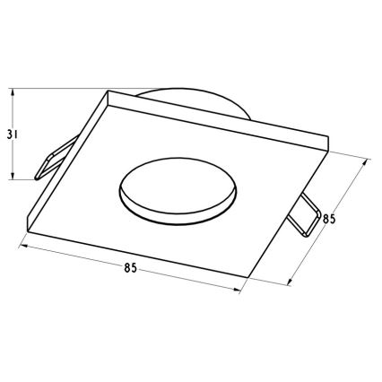 Zuma Line - Koupelnové podhledové svítidlo 1xGU10/50W/230V IP54 černá