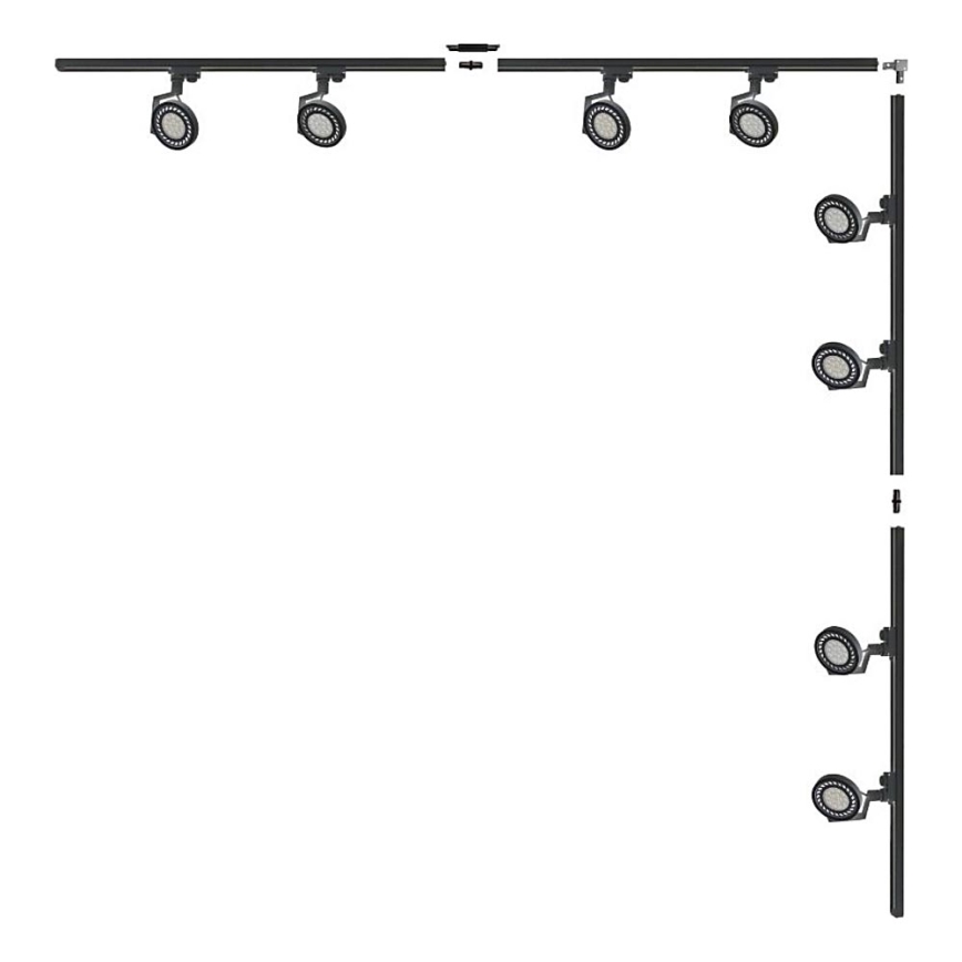 Zuma Line - Bodové svítidlo v lištovém systému 8xGU10/15W/230V černá