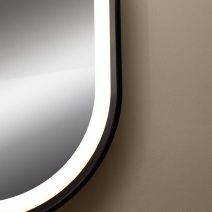 Zuma Line - LED Koupelnové nástěnné zrcadlo s podsvícením LED/24W/230V 3000/4000/6000K 70x50 cm IP44 černá